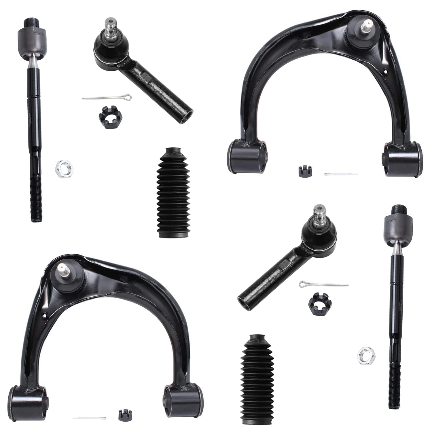 Detroit Axle - 8pc Front End Kit for 03-09 Lexus GX470 Toyota 4Runner, 07-09 FJ Cruiser, 2 Upper Control Arms 4 Tie Rod Ends 2 B