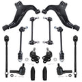 Detroit Axle - Front 14pc Suspension Kit for 1996-2004 Nissan Pathfinder Infiniti QX4, 2 Lower Control Arms 2 Ball Joints 4 Fron