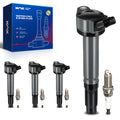 KAX 4-Pack Ignition Coils and Double Iridium Spark Plug Set for Toyota Camry 2010-2017 2.5L, RAV4 2009-2014 2016-2018 2.5L, 4Run