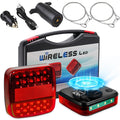 Wireless Trailer Lights Magnetic, Upgrade Rechargeable Wireless Trailer Tow Lights LED Kit, IP65 Waterproof, 10-Hour Battery Lif