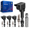 KAX Set of 4 Ignition Coil Pack & Iridium Spark Plugs w/Tool for Kia 2018 DI, Forte Koup 2017 2.0L, Hyundai 2015 Elantra 2.0L, U