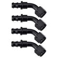 EVIL ENERGY 6AN 45 Degree Push Lock Hose Fitting End Black 4PCS