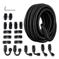 EVIL ENERGY 8AN Fuel Line Kit, 8AN Nylon Braided Fuel Line Hose Fitting Kit CPE 10FT Black